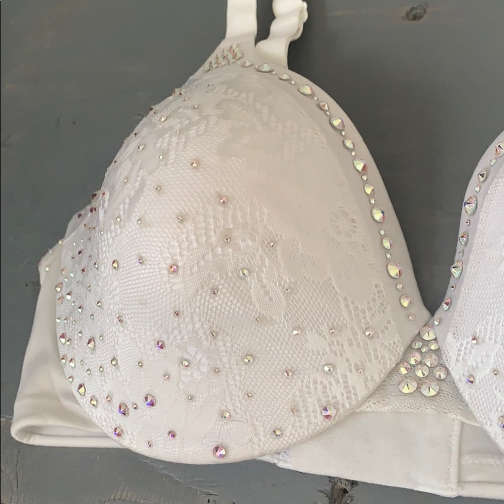 CUSTOM hand bedazzled bra.